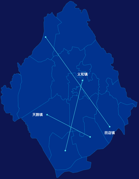 echarts孝感市应城市geoJson地图自定义引导线