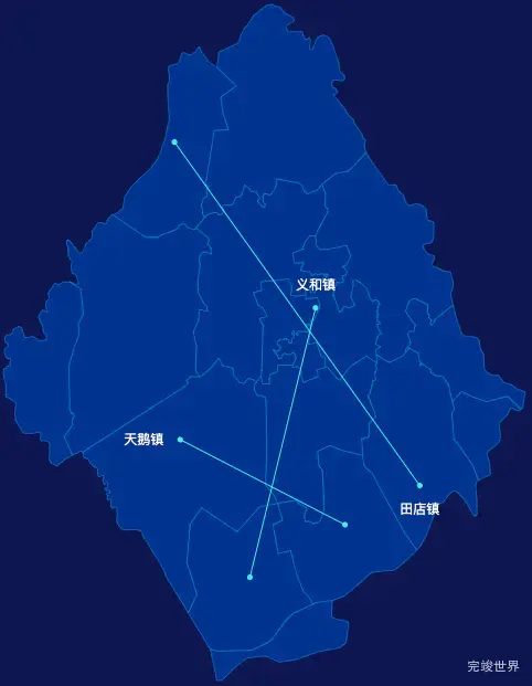 echarts孝感市应城市geoJson地图自定义引导线