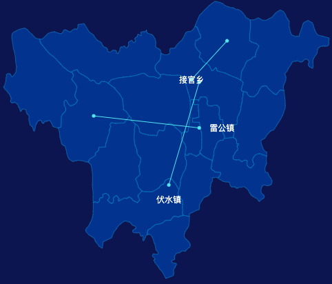 echarts孝感市安陆市geoJson地图自定义引导线