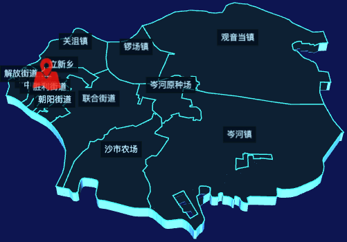 echarts荆州市沙市区geoJson地图3d地图自定义图标