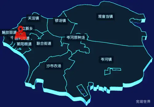 echarts荆州市沙市区geoJson地图3d地图自定义图标