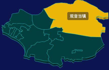 threejs荆州市沙市区geoJson地图3d地图鼠标移入显示标签并高亮