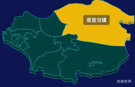 threejs荆州市沙市区geoJson地图3d地图鼠标移入显示标签并高亮