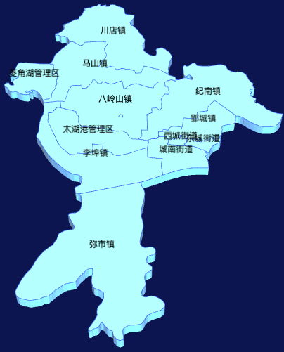 echarts荆州市荆州区geoJson地图3d地图