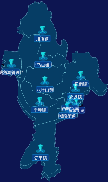 echarts荆州市荆州区geoJson地图自定义label样式