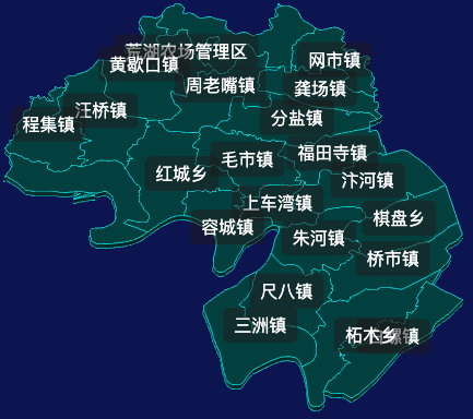 threejs荆州市监利市geoJson地图3d地图CSS2D外加旋转棱锥