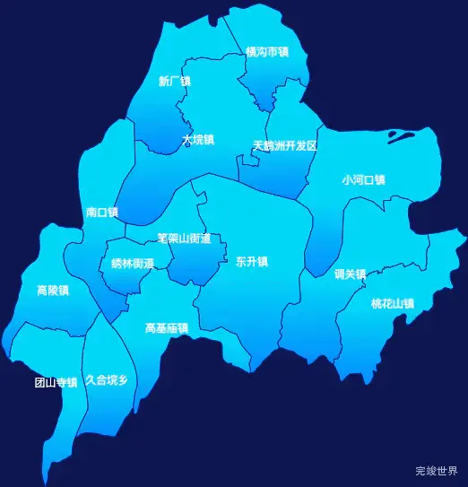 echarts荆州市石首市geoJson地图局部颜色渐变