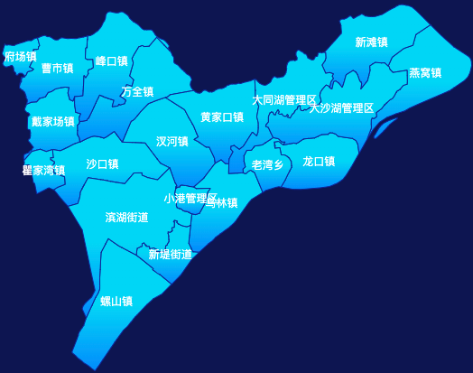echarts荆州市洪湖市geoJson地图局部颜色渐变