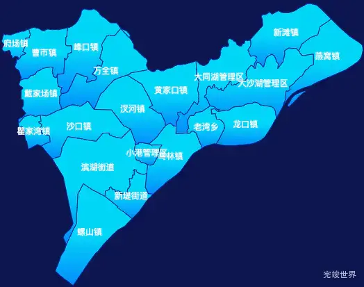 echarts荆州市洪湖市geoJson地图局部颜色渐变