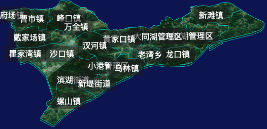 threejs荆州市洪湖市geoJson地图3d地图自定义贴图加CSS2D标签