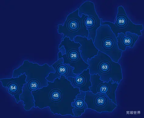 echarts荆州市松滋市geoJson地图圆形波纹状气泡图