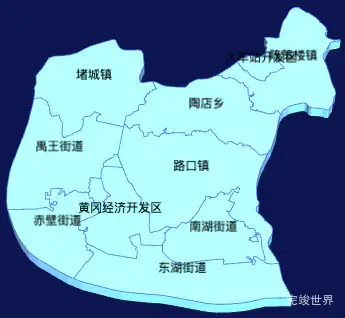 echarts黄冈市黄州区geoJson地图3d地图