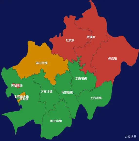 echarts黄冈市团风县geoJson地图定义颜色