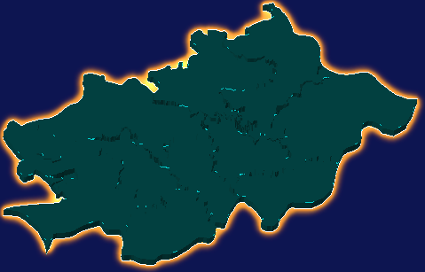 threejs黄冈市团风县geoJson地图3d地图添加金色效果