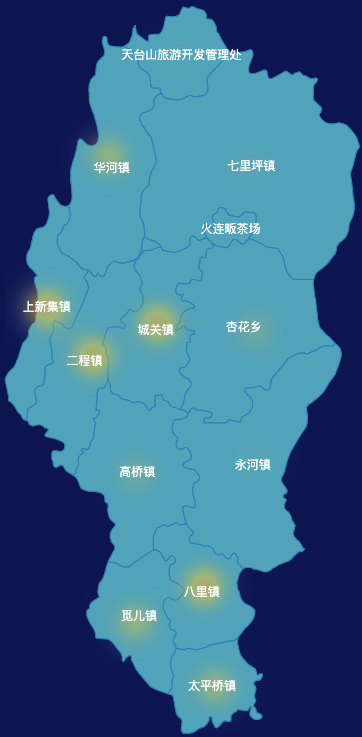 echarts黄冈市红安县geoJson地图热力图