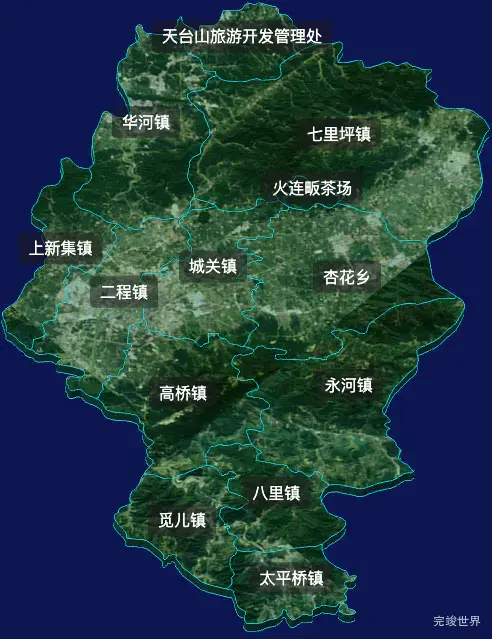 threejs黄冈市红安县geoJson地图3d地图自定义贴图加CSS2D标签