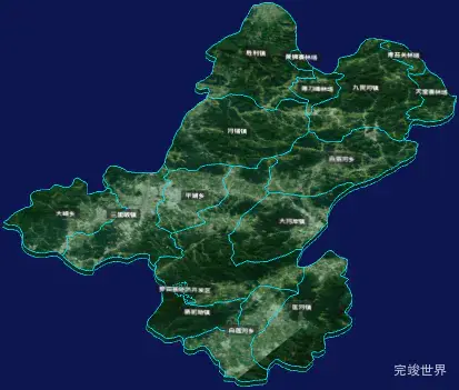 threejs黄冈市罗田县geoJson地图3d地图自定义贴图加CSS3D标签