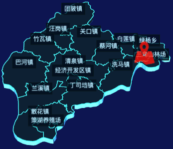 echarts黄冈市浠水县geoJson地图3d地图自定义图标