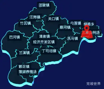 echarts黄冈市浠水县geoJson地图3d地图自定义图标