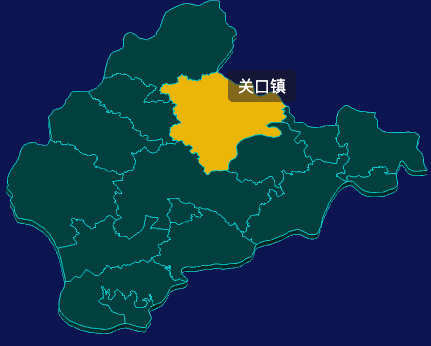 threejs黄冈市浠水县geoJson地图3d地图鼠标移入显示标签并高亮