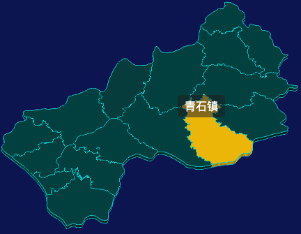 threejs黄冈市蕲春县geoJson地图3d地图鼠标移入显示标签并高亮
