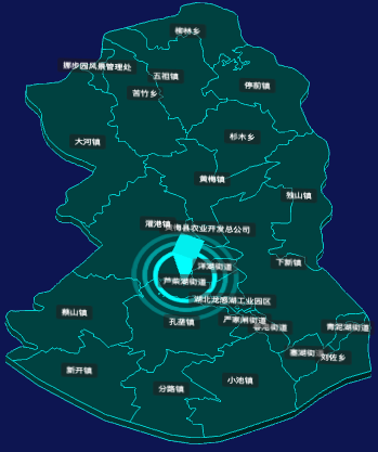 threejs黄冈市黄梅县geoJson地图3d地图添加旋转棱锥