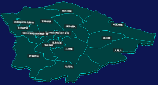 threejs咸宁市咸安区geoJson地图3d地图CSS3D标签