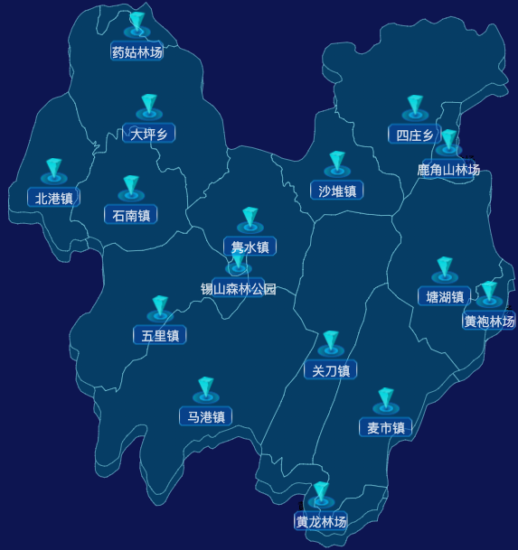 echarts咸宁市通城县geoJson地图点击跳转到指定页面