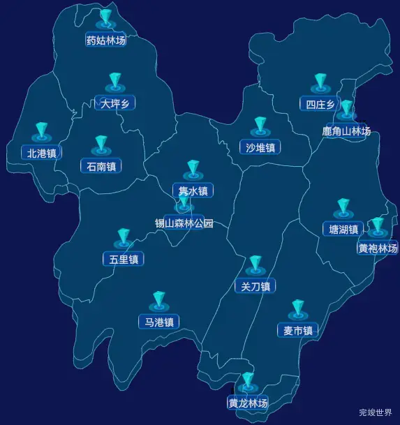 echarts咸宁市通城县geoJson地图点击跳转到指定页面