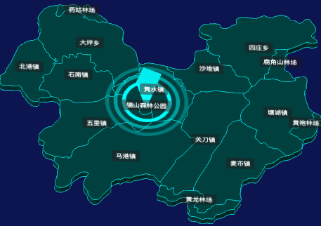 threejs咸宁市通城县geoJson地图3d地图添加旋转棱锥