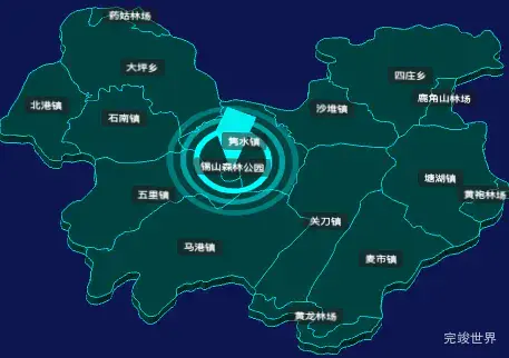 threejs咸宁市通城县geoJson地图3d地图添加旋转棱锥