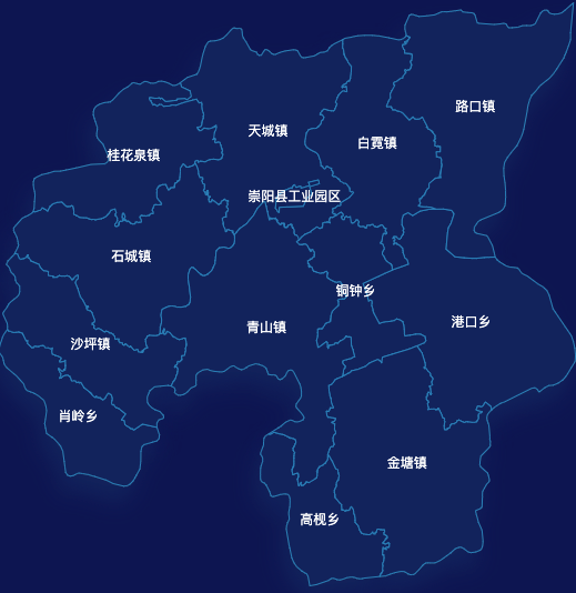 echarts咸宁市崇阳县geoJson地图点击弹出自定义弹窗