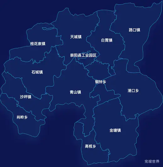 echarts咸宁市崇阳县geoJson地图点击弹出自定义弹窗