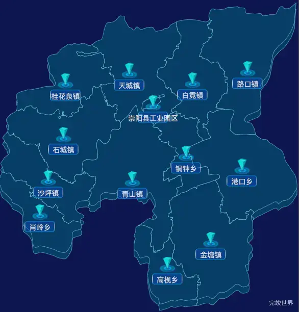 echarts咸宁市崇阳县geoJson地图点击跳转到指定页面