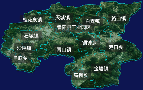 threejs咸宁市崇阳县geoJson地图3d地图自定义贴图加CSS2D标签