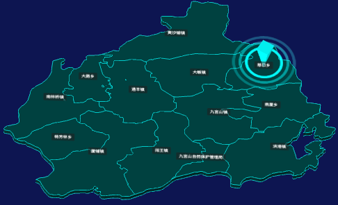 threejs咸宁市通山县geoJson地图3d地图添加旋转棱锥