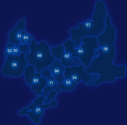 echarts咸宁市赤壁市geoJson地图圆形波纹状气泡图