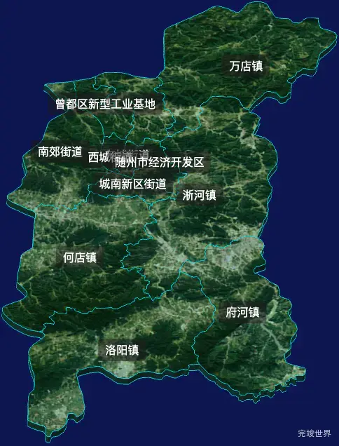 threejs随州市曾都区geoJson地图3d地图自定义贴图加CSS2D标签