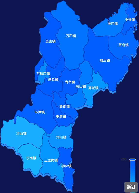 echarts随州市随县geoJson地图 visualMap控制地图颜色