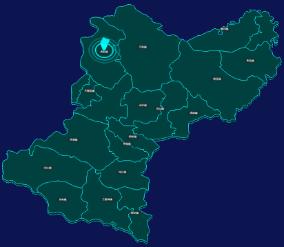 threejs随州市随县geoJson地图3d地图添加旋转棱锥