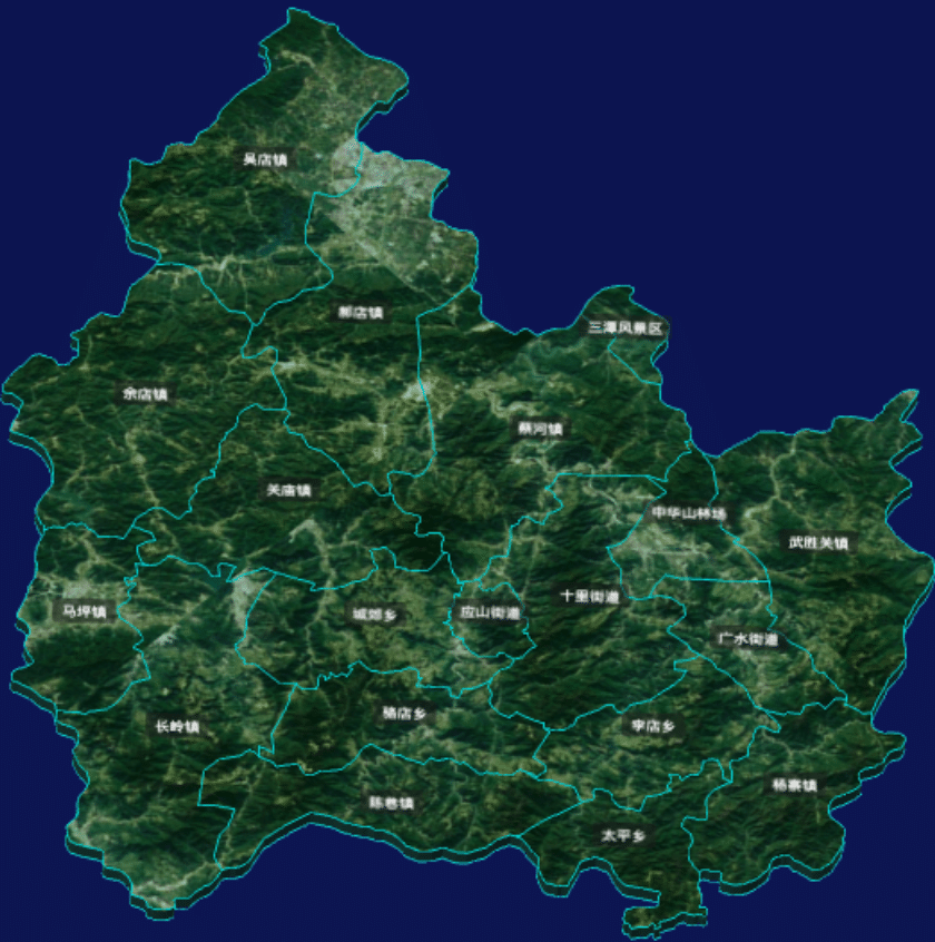 threejs随州市广水市geoJson地图3d地图自定义贴图加CSS3D标签
