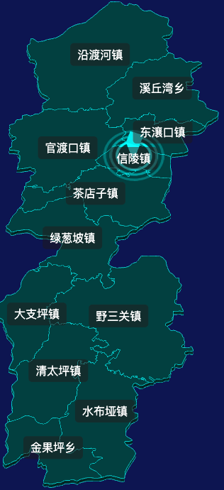 threejs恩施土家族苗族自治州巴东县geoJson地图3d地图CSS2D外加旋转棱锥