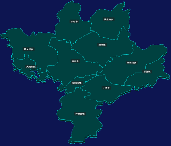 threejs恩施土家族苗族自治州咸丰县geoJson地图3d地图CSS3D标签