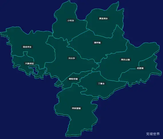 threejs恩施土家族苗族自治州咸丰县geoJson地图3d地图CSS3D标签