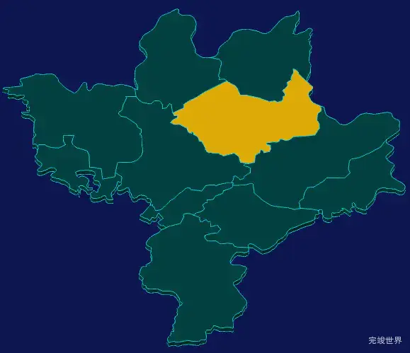 threejs恩施土家族苗族自治州咸丰县geoJson地图3d地图指定区域闪烁
