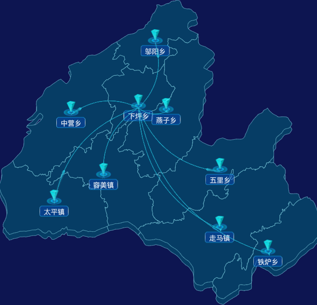 echarts恩施土家族苗族自治州鹤峰县geoJson地图label自定义样式