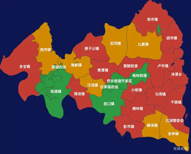 echarts天门市geoJson地图定义颜色