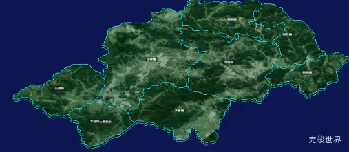 threejs神农架林区geoJson地图3d地图自定义贴图加CSS3D标签