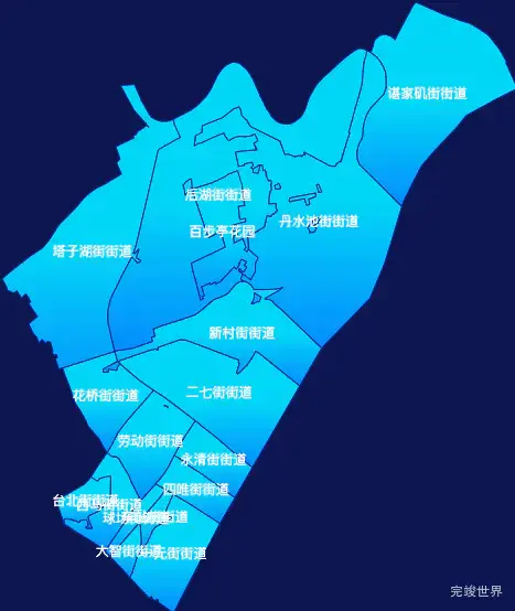 echarts武汉市江岸区geoJson地图局部颜色渐变