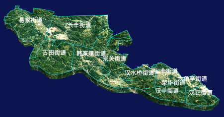 echarts武汉市硚口区geoJson地图3d地图自定义贴图-绿色地面